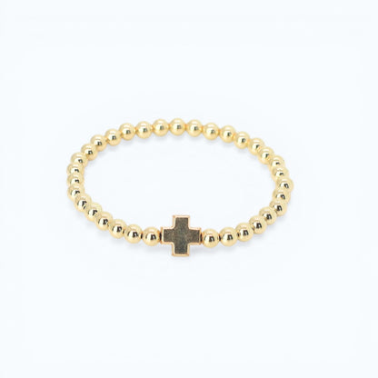 FAITH Cross 4mm Bracelet, Gold