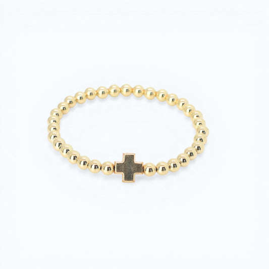 FAITH Cross 4mm Bracelet, Gold