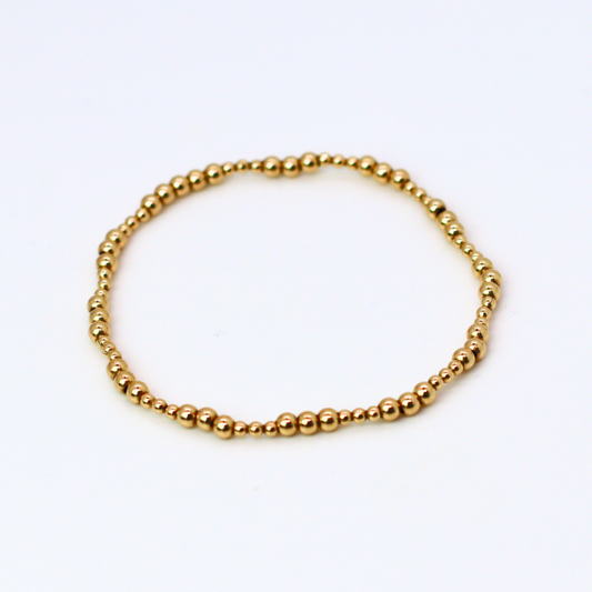 TRINITY 2mm Bead Bracelet, 3mm Gold