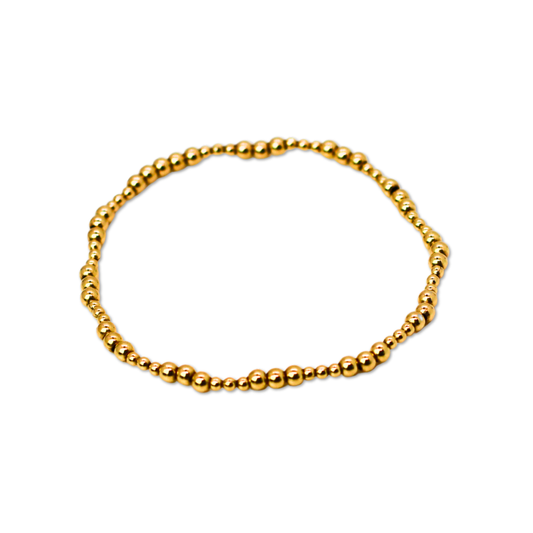 TRINITY 2mm Bead Bracelet, 3mm Gold