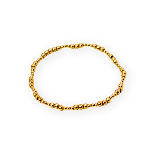 TRINITY 2mm Bead Bracelet, 3mm Gold