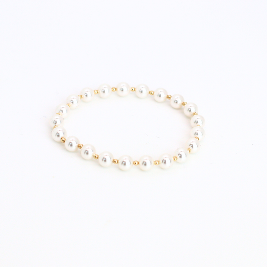 GRACE 6mm Pearl, 3mm Gold