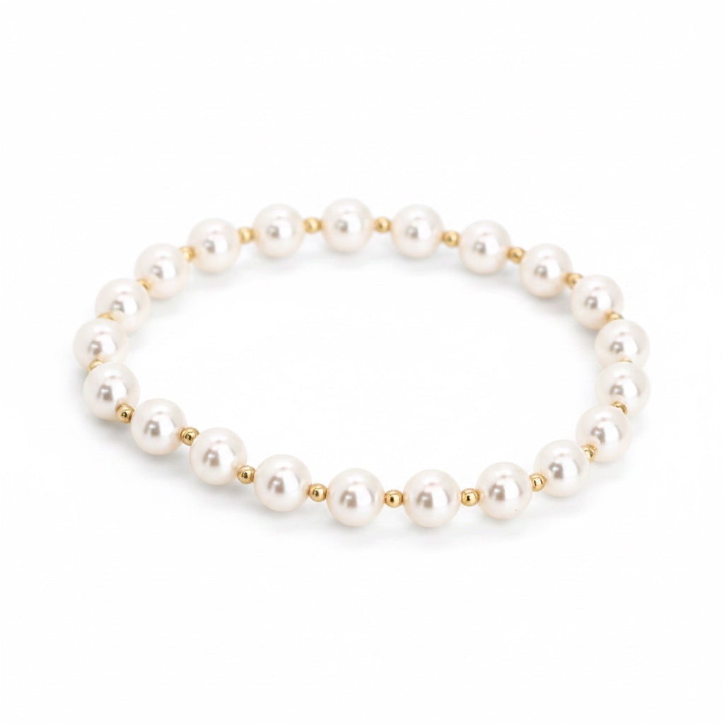 GRACE 6mm Pearl, 3mm Gold