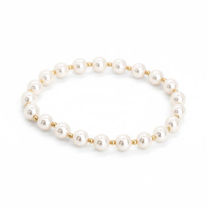GRACE 6mm Pearl, 3mm Gold