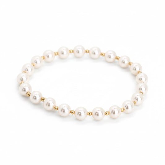 GRACE 6mm Pearl, 3mm Gold