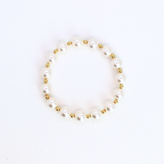 GRACE 6mm Pearl, 3mm Gold