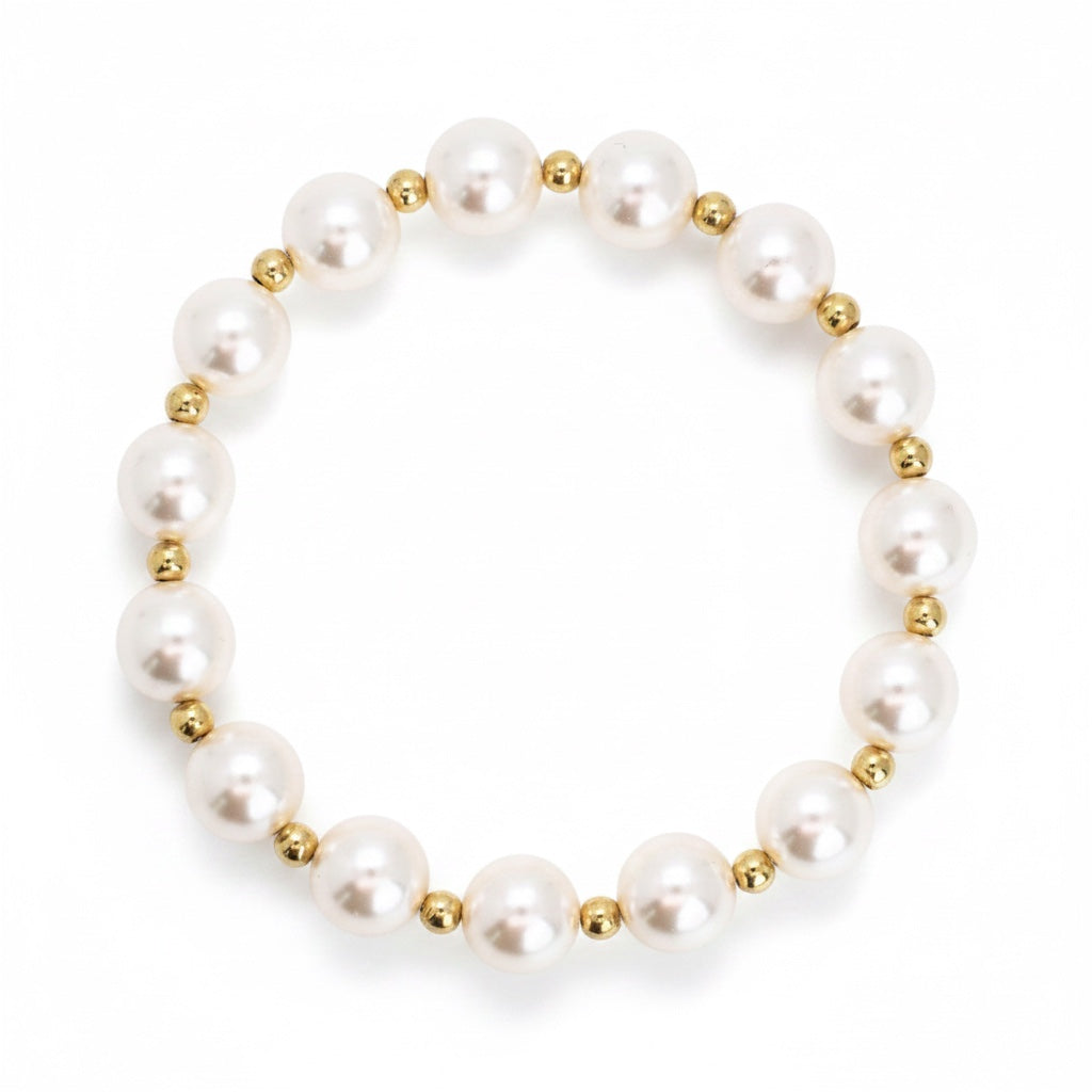 GRACE 6mm Pearl, 3mm Gold