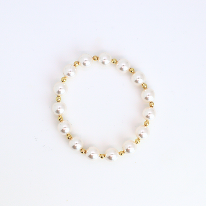 GRACE 8mm Pearl, 3mm Gold