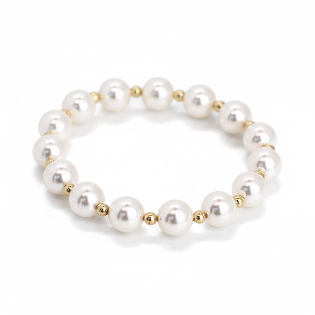 Grace 8mm Pearl & 3mm Gold bracelet