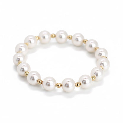 Grace 8mm Pearl & 3mm Gold bracelet