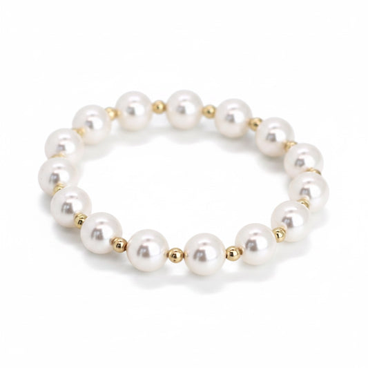 Grace 8mm Pearl & 3mm Gold bracelet