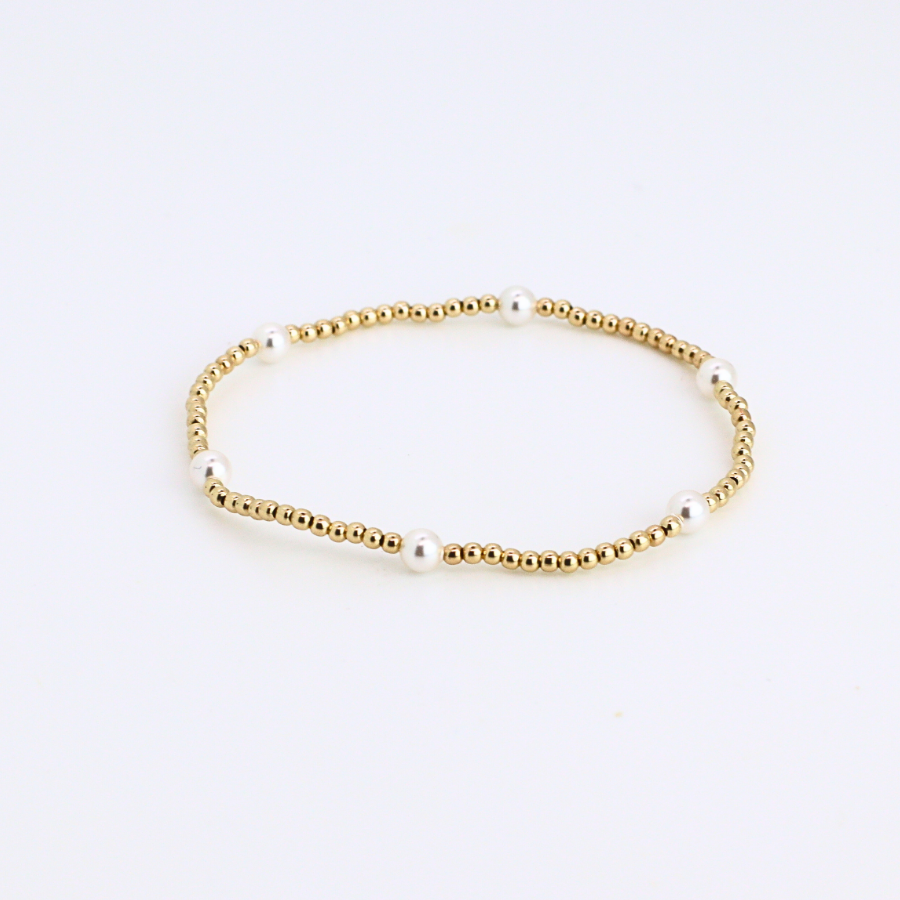 Classic 2mm Gold & 4mm Pearl