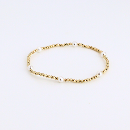 Classic 2mm Gold & 4mm Pearl