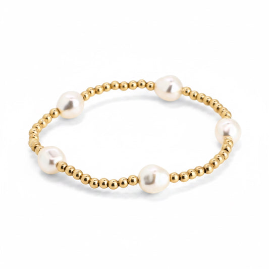 Classic Radiant Pearl – 8mm Pearl & 3mm Gold