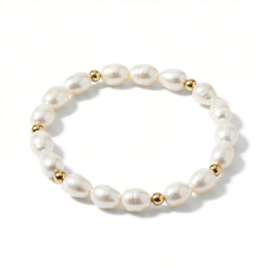 Radiant Solid Pearl & Gold Bracelet