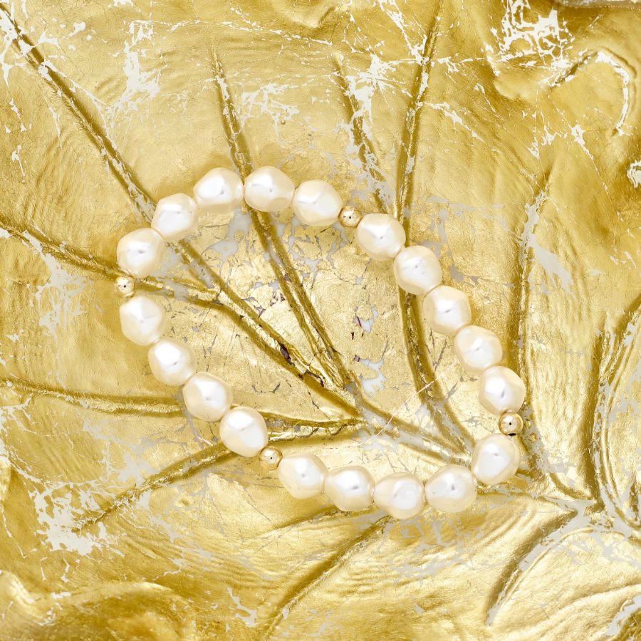 Radiant Solid Pearl & Gold Bracelet