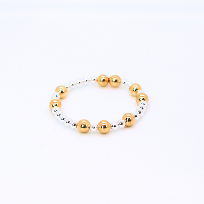 HOPES PROMISE 6mm Bead Bracelet, Gold Mixed Metals