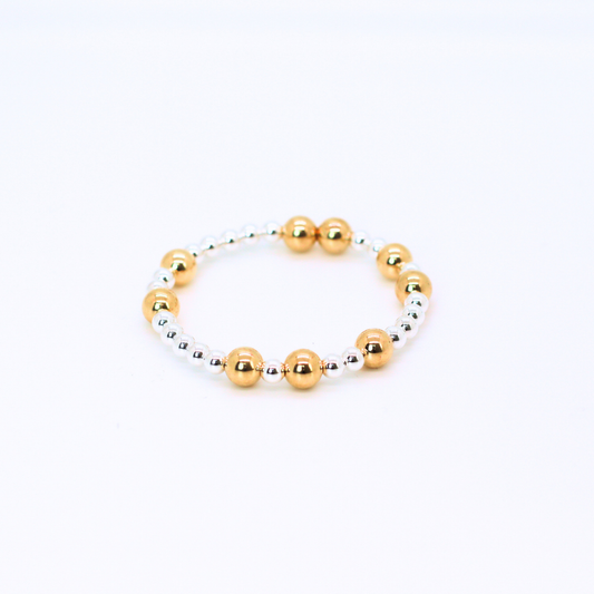 HOPES PROMISE 6mm Bead Bracelet, Gold Mixed Metals