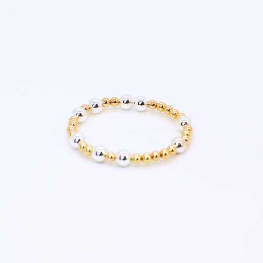HOPES PROMISE 6mm Bead Bracelet, Sterling Mixed Metals