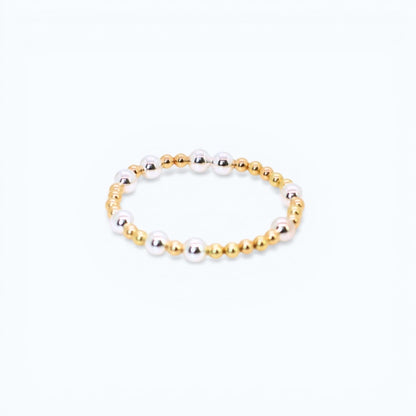 HOPES PROMISE 6mm Bead Bracelet, Sterling Mixed Metals