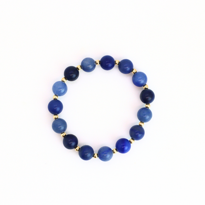 Kyanite & Gold, 8mm Bracelet