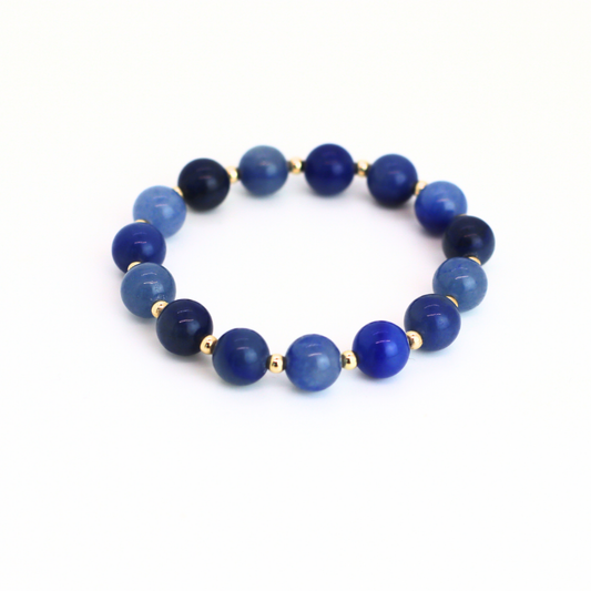 Kyanite & Gold, 8mm Bracelet