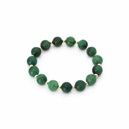 Green Onyx & Gold, 8mm Bracelet