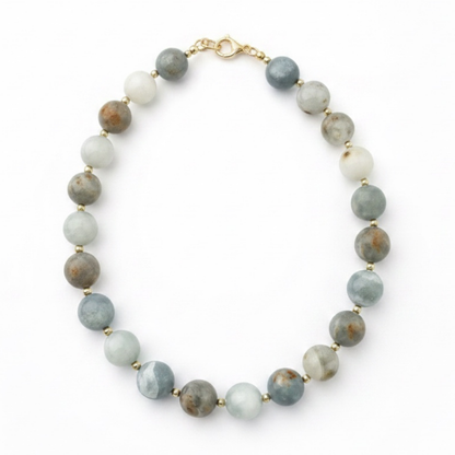 Peaceful By nature - 10mm Blue Celestite Necklace