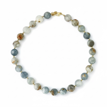 Peaceful By nature - 10mm Blue Celestite Necklace