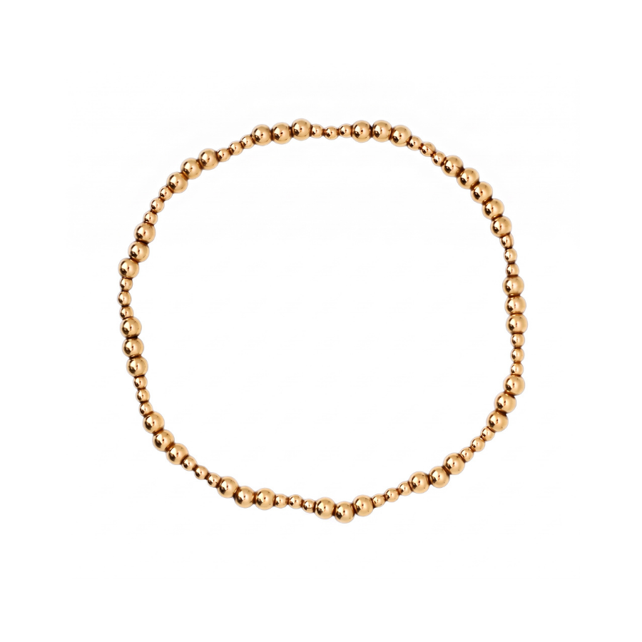 TRINITY 2mm Bead Bracelet, 3mm Gold
