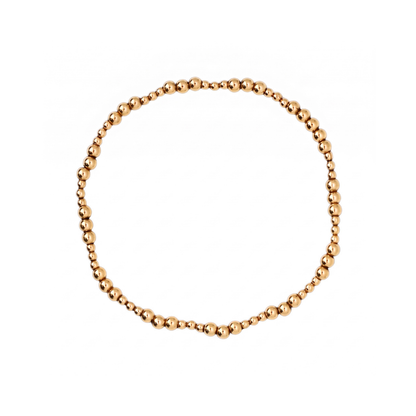 TRINITY 2mm Bead Bracelet, 3mm Gold