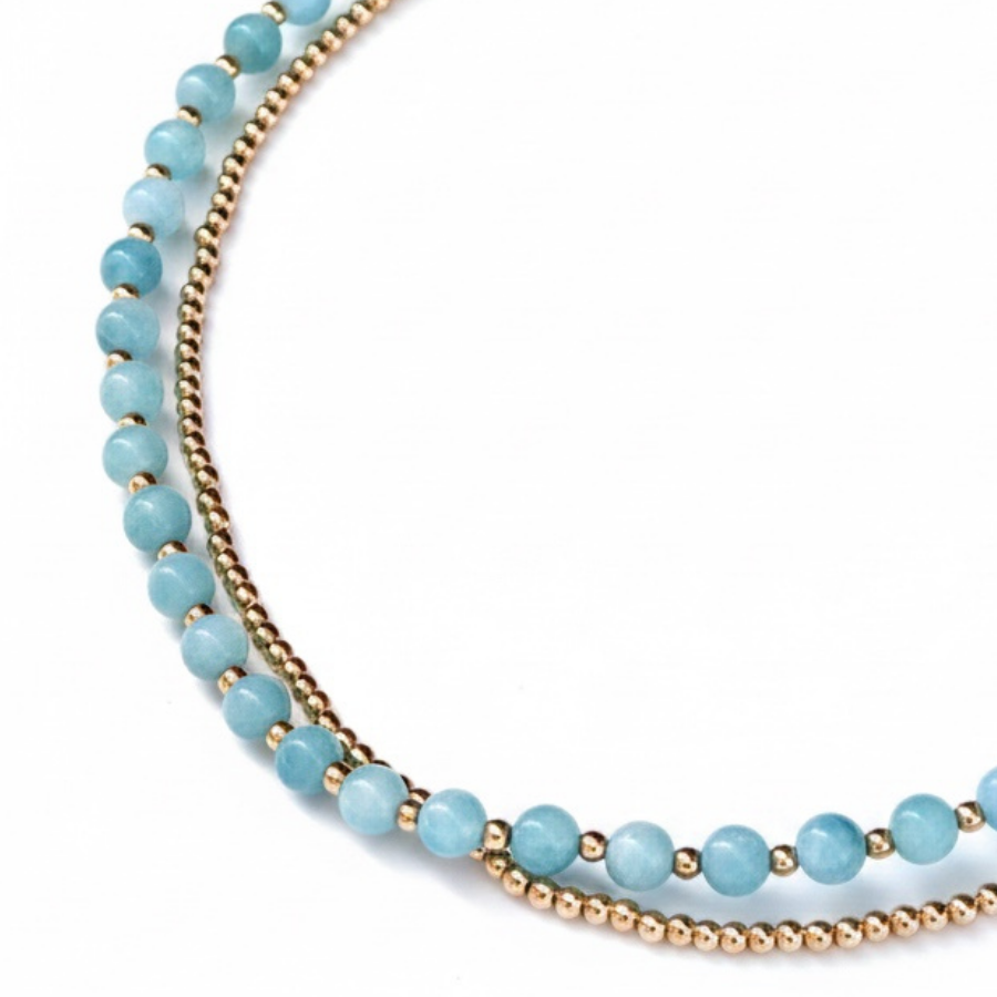 Petite 6mm Chalcedony & 3mm Signature Necklace Bundle