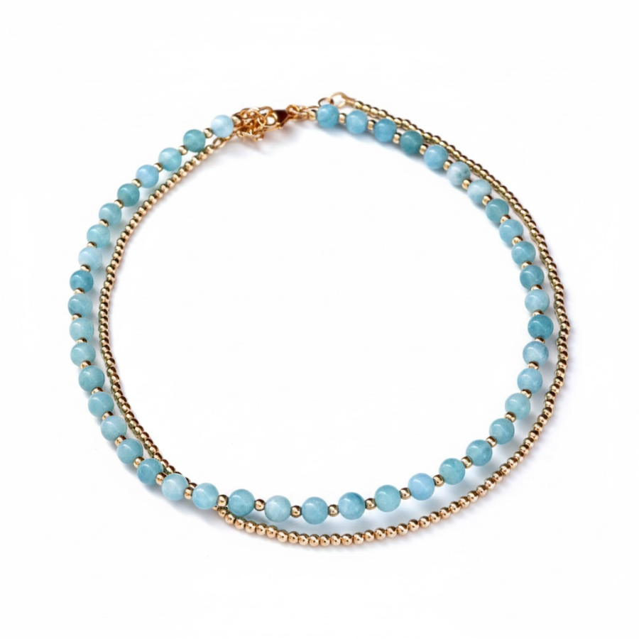 Petite 6mm Chalcedony & 3mm Signature Necklace Bundle