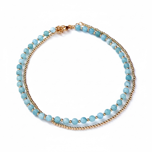 Petite 6mm Chalcedony & 3mm Signature Necklace Bundle