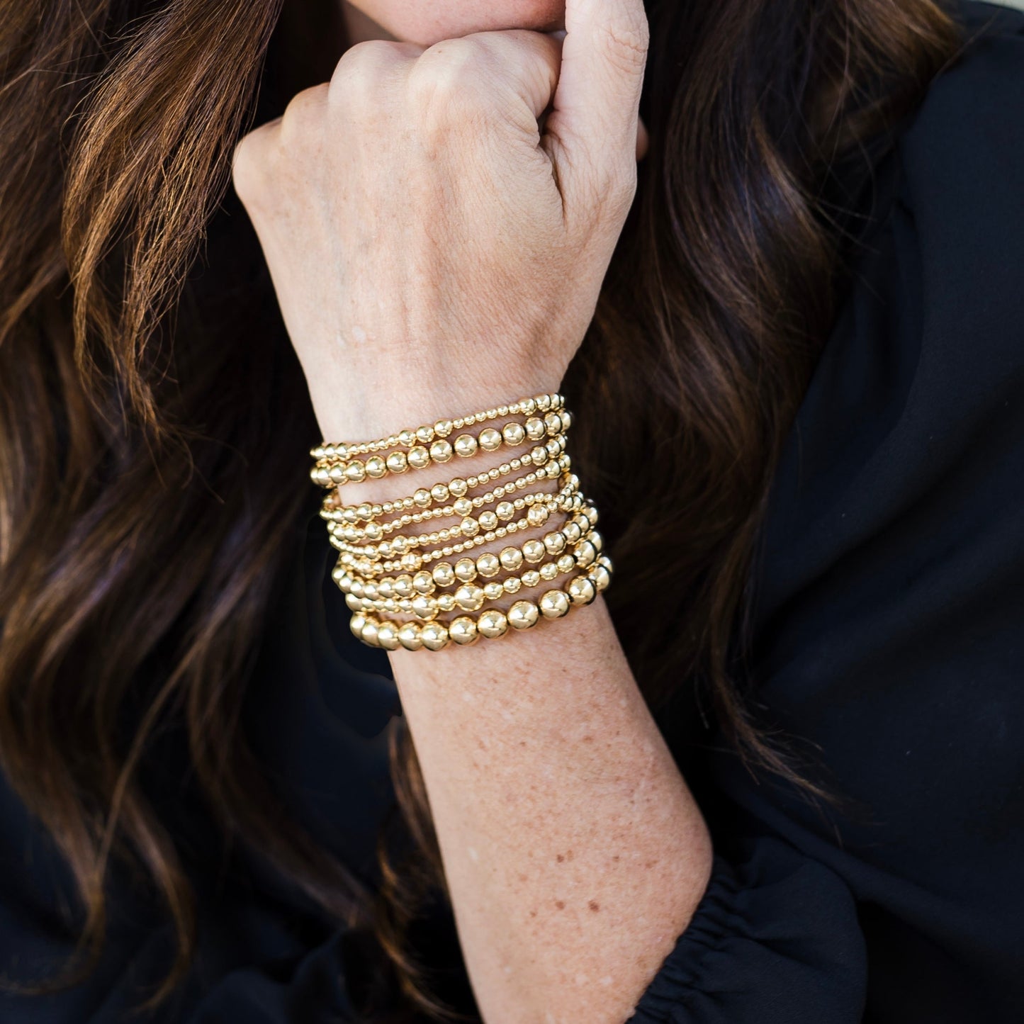 SIGNATURE Gold 5mm Bead Bracelet