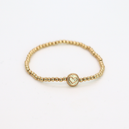 Round Heart 2mm Gold Filled Bracelet