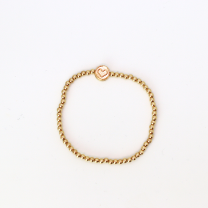 Round Heart 2mm Gold Filled Bracelet