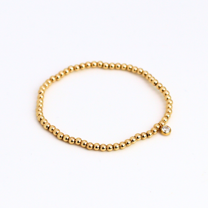 Charm & 3mm gold filled bead bracelet