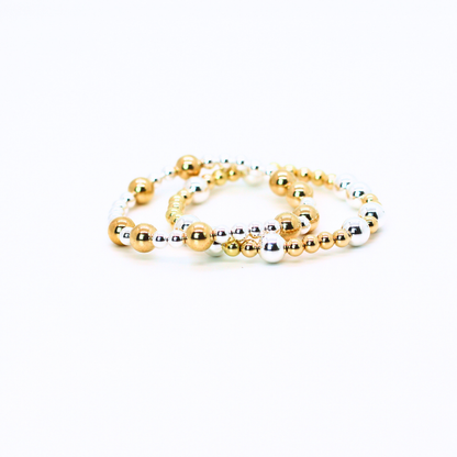 HOPES PROMISE 6mm Bead Bracelet, Gold Mixed Metals