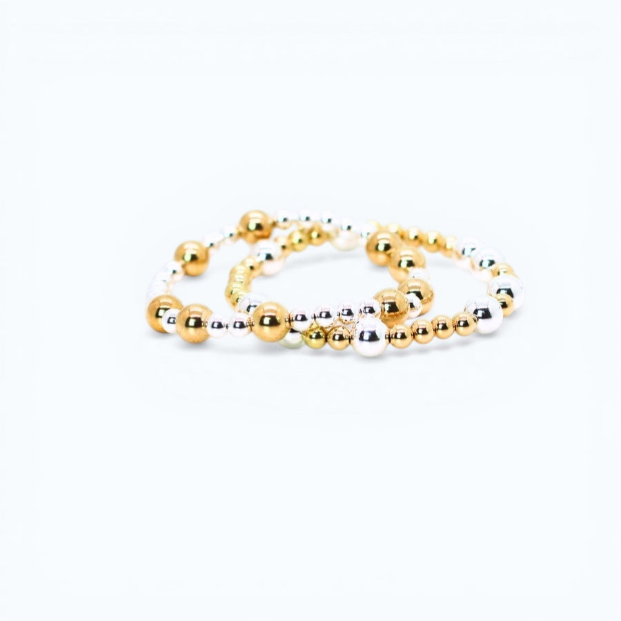 HOPES PROMISE 6mm Bead Bracelet, Gold Mixed Metals