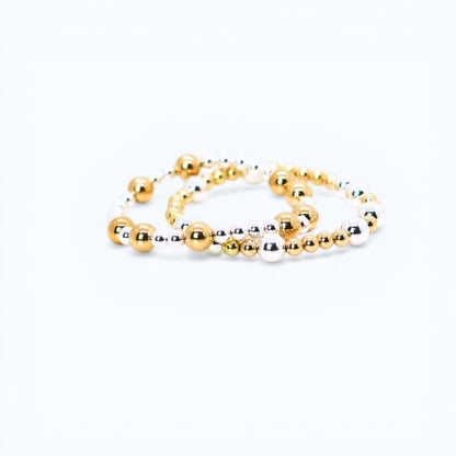 HOPES PROMISE 6mm Bead Bracelet, Sterling Mixed Metals