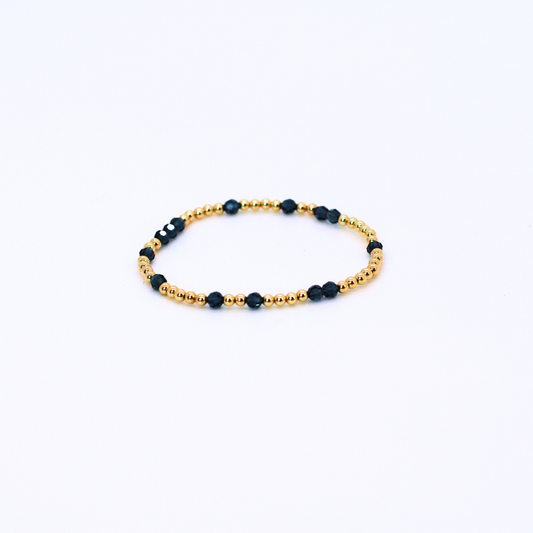 CLASSIC Gold & Swarovski 3mm, Denim