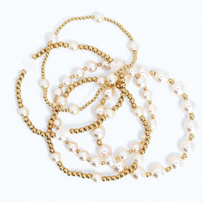 Grace 8mm Pearl & 3mm Gold bracelet