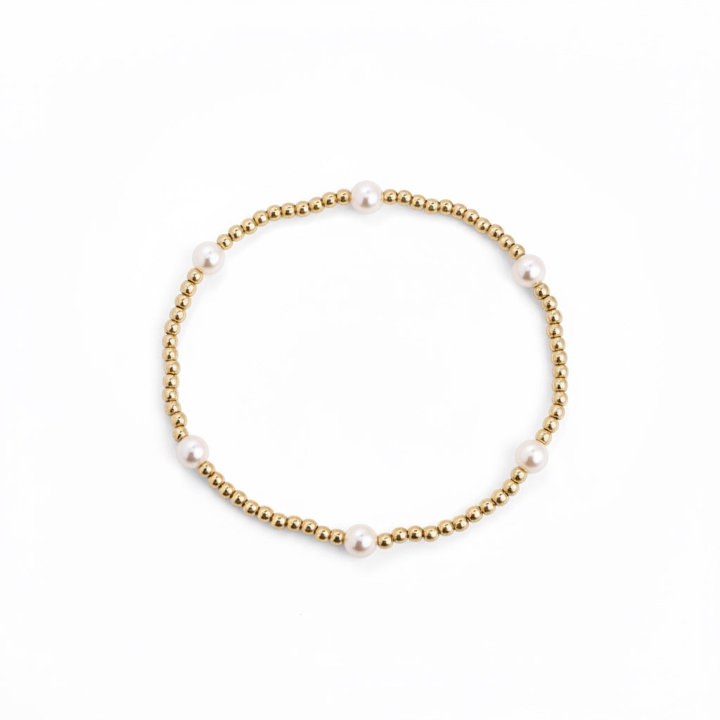 Classic 2mm Gold & 4mm Pearl