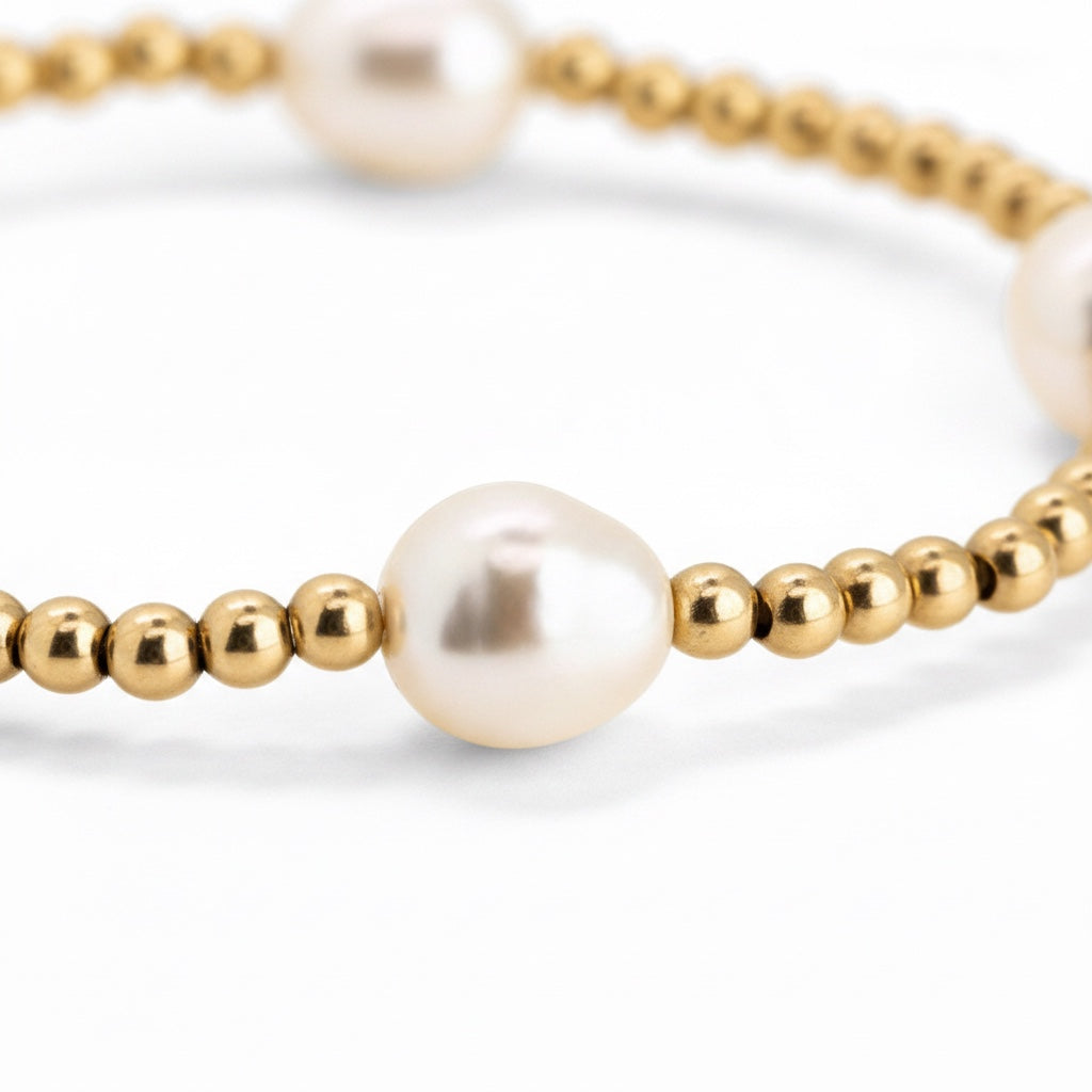 Classic Radiant Pearl – 8mm Pearl & 3mm Gold