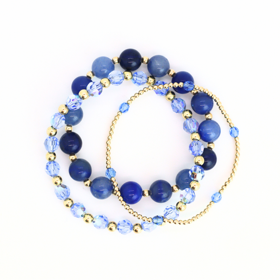 CLASSIC Gold & Swarovski 2mm, Sky Blue